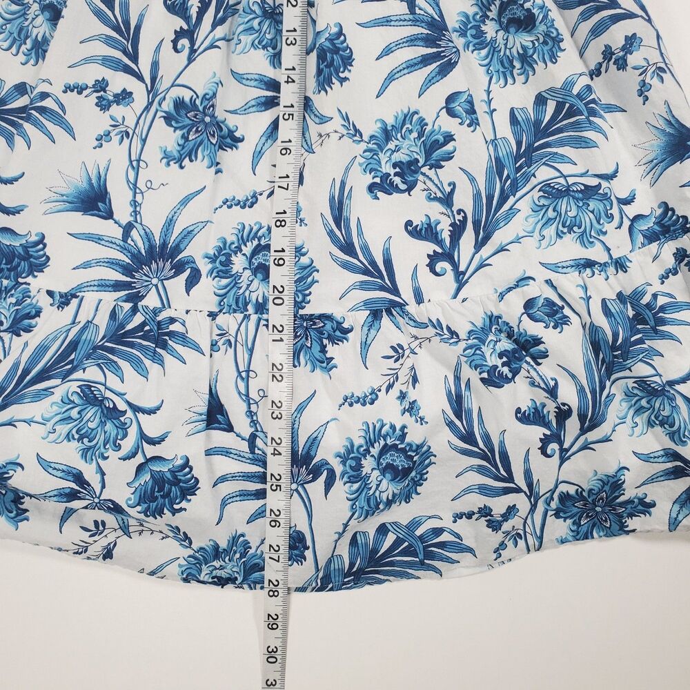 Janie and Jack Girls Dress Size 7 Blue Floral Midi Sundress Smocked Waist Cotton - Picture 9 of 11